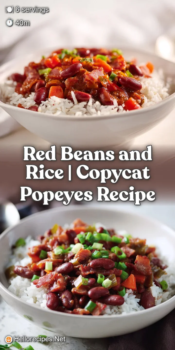 Close-up of glossy red beans and smoky, crisp bacon bits with vibrant green spring onions on fluffy white rice.