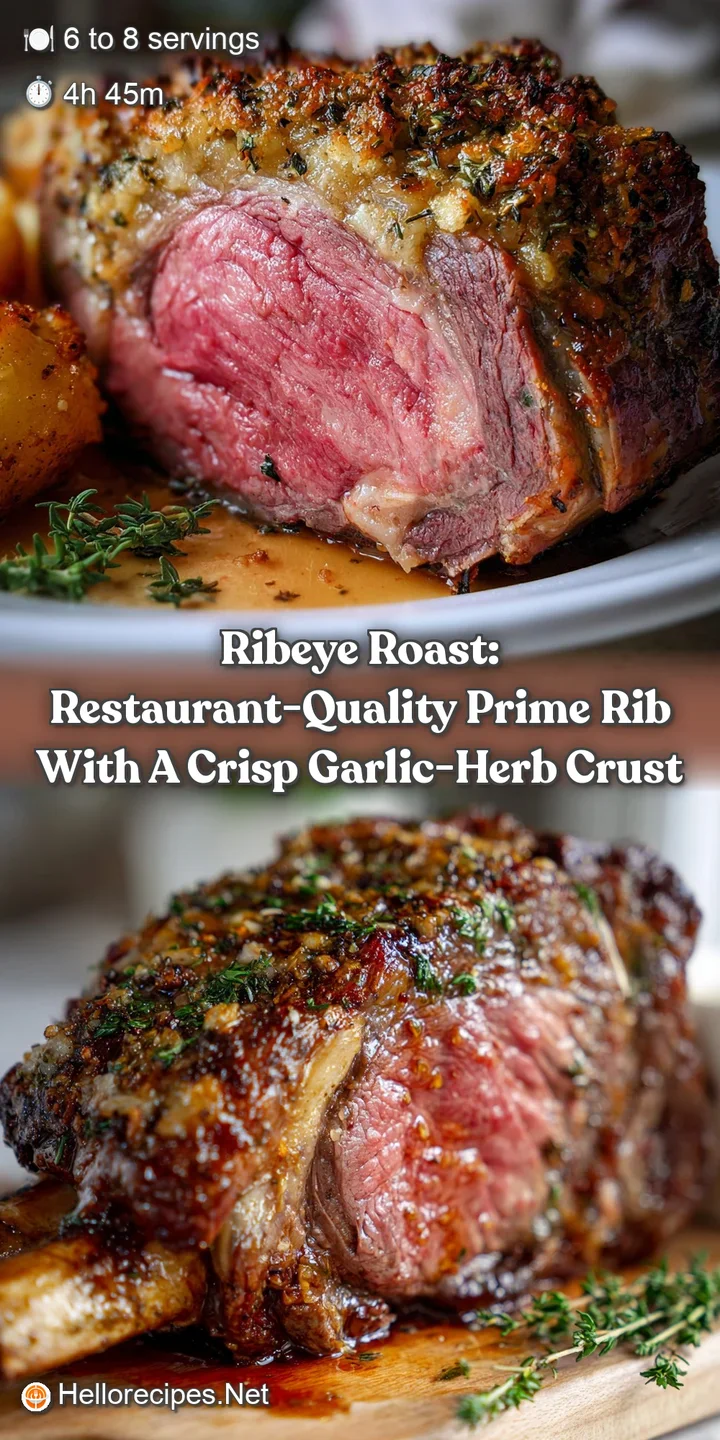 Ribeye Roast: Restaurant-Quality Prime Rib with a Crisp Garlic-Herb Crust