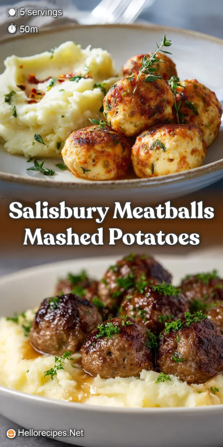 Close-up of juicy Salisbury meatball glistening with savory gravy, highlighting the texture and depth of color. Appetizing...