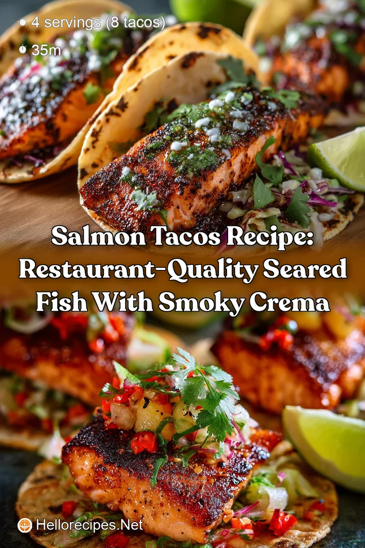 Salmon Tacos Recipe: Restaurant-Quality Seared Fish with Smoky Crema