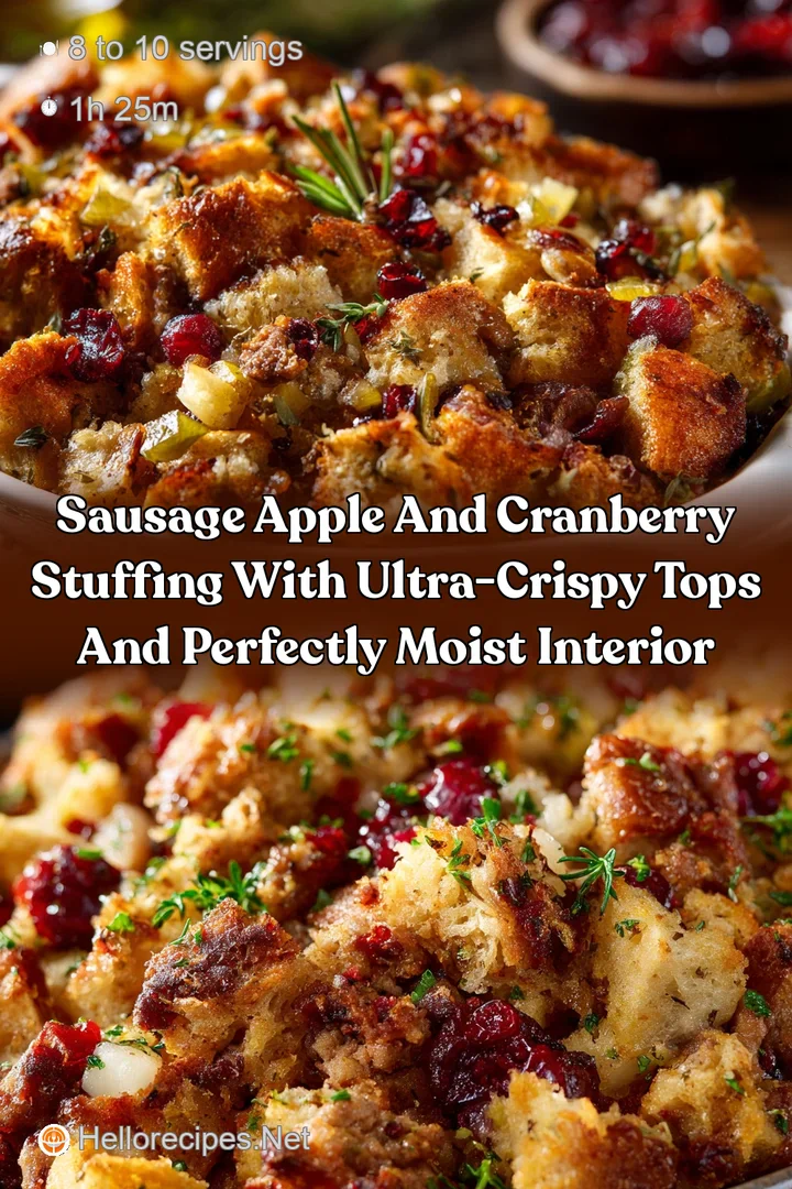 Sausage Apple and Cranberry Stuffing with Ultra-Crispy Tops and Perfectly Moist Interior