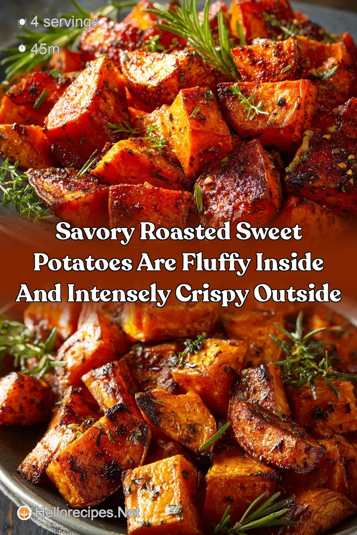 Savory Roasted Sweet Potatoes are Fluffy Inside and Intensely Crispy Outside