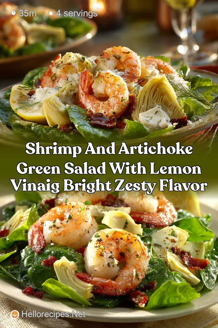 Shrimp and Artichoke Green Salad with Lemon Vinaig Bright Zesty Flavor