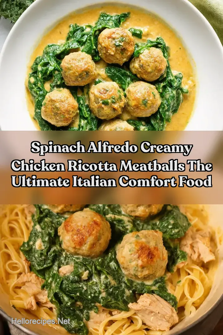 Spinach Alfredo Creamy Chicken Ricotta Meatballs The Ultimate Italian Comfort Food