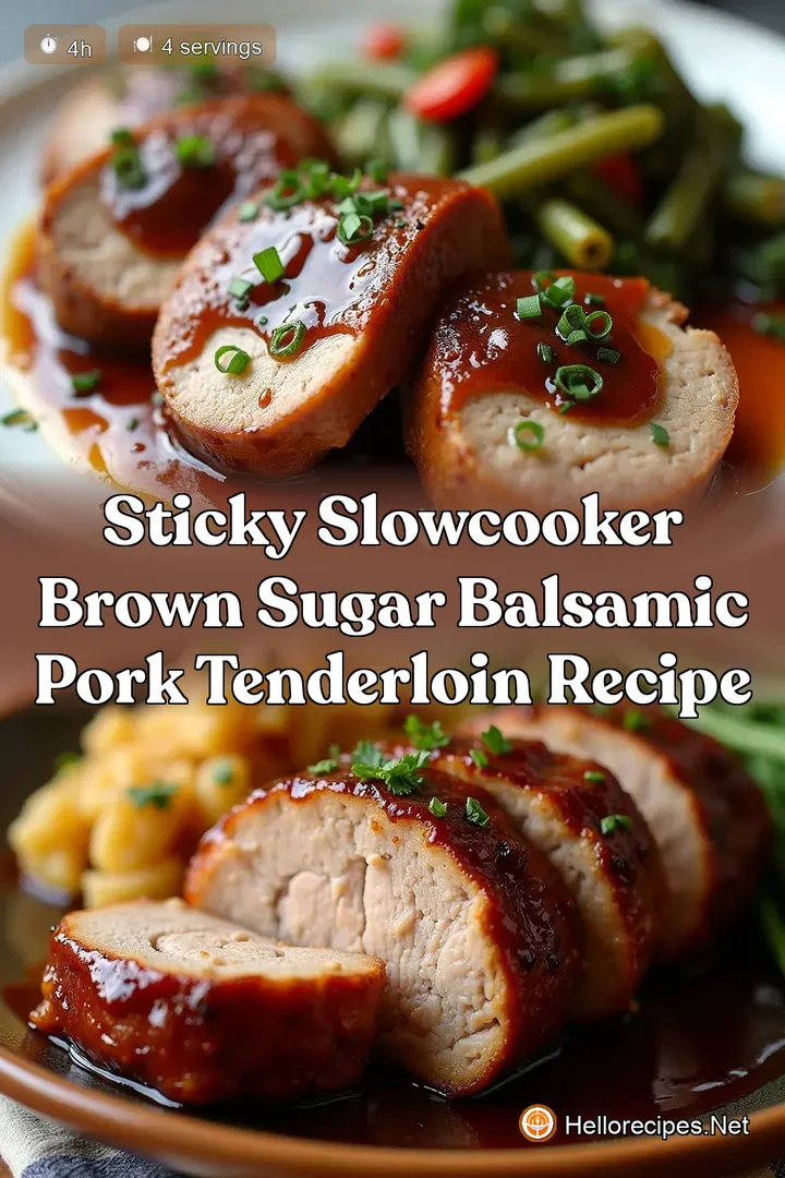 Sticky SlowCooker Brown Sugar Balsamic Pork Tenderloin Recipe