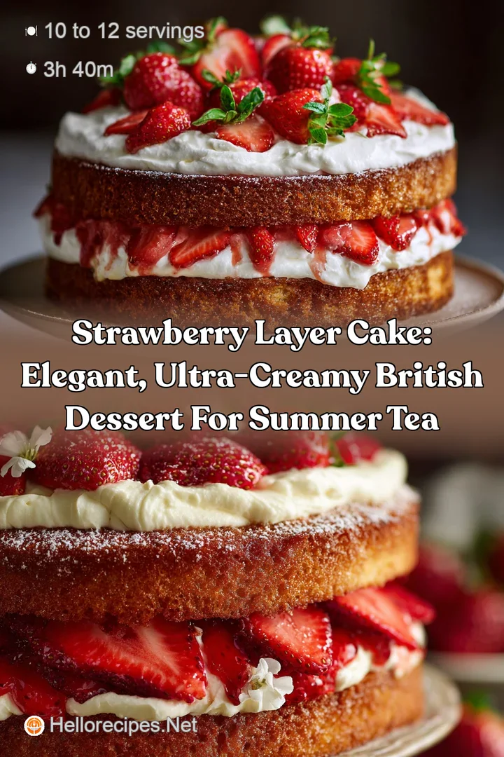 Strawberry Layer Cake: Elegant Ultra-Creamy British Dessert for Summer Tea