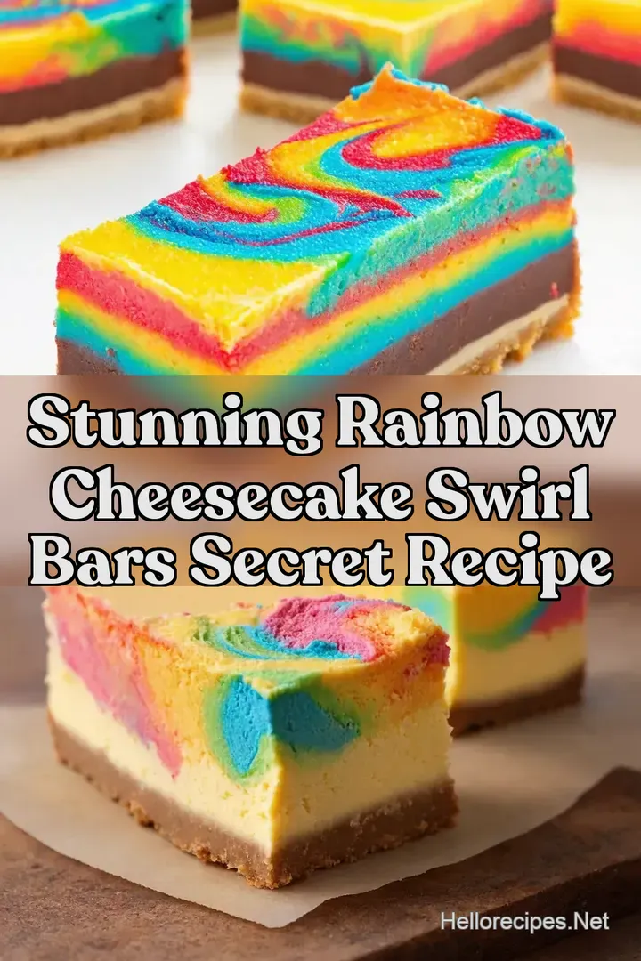 Stunning Rainbow Cheesecake Swirl Bars Secret Recipe