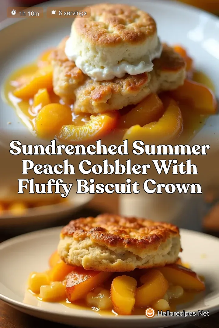 SunDrenched Summer Peach Cobbler with Fluffy Biscuit Crown