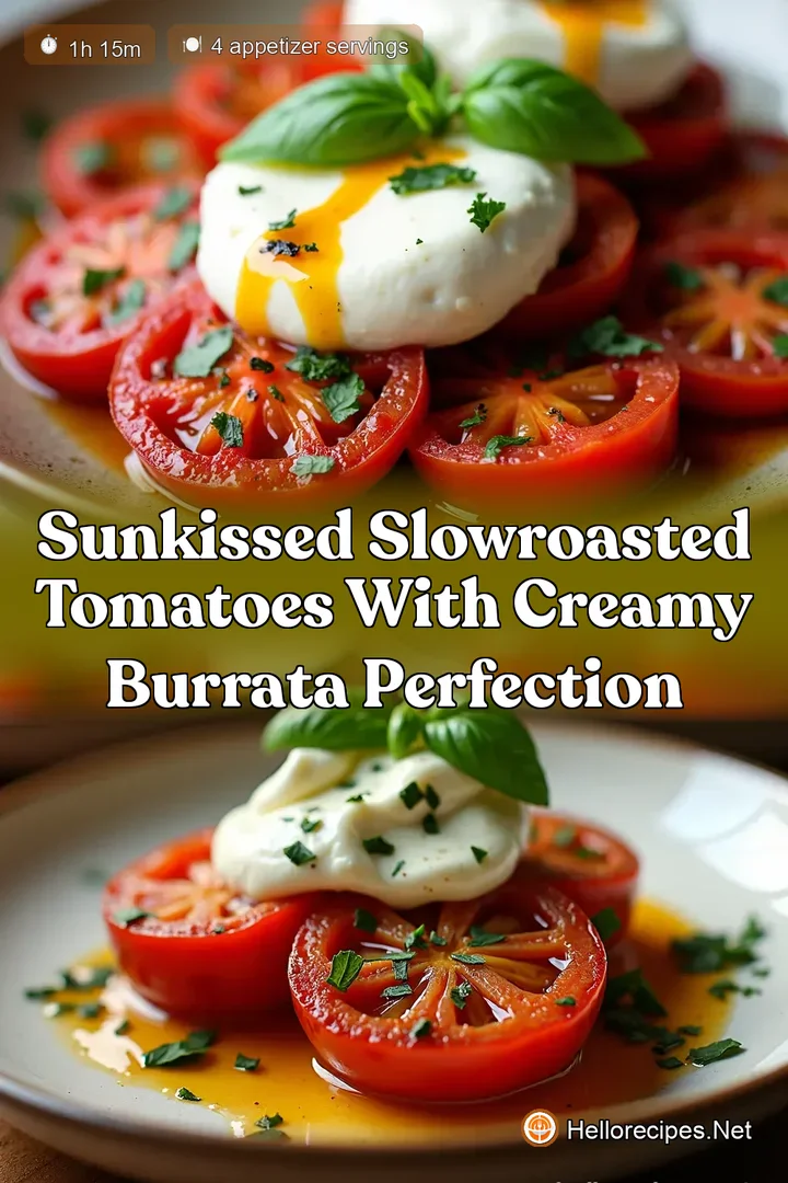 SunKissed SlowRoasted Tomatoes with Creamy Burrata Perfection