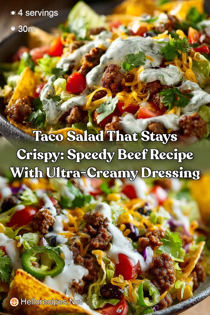 Taco Salad That Stays Crispy: Speedy Beef Recipe with Ultra-Creamy Dressing
