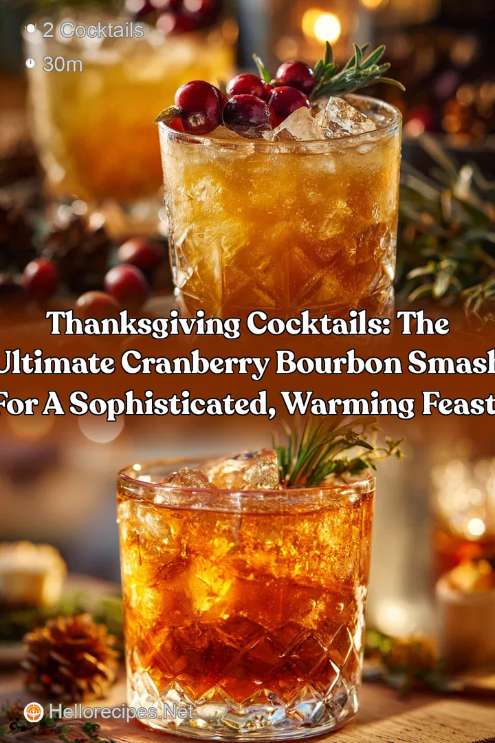 Thanksgiving Cocktails: The ultimate Cranberry Bourbon Smash for a sophisticated warming feast.