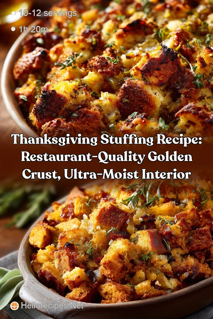 Thanksgiving Stuffing Recipe: Restaurant-Quality Golden Crust Ultra-Moist Interior