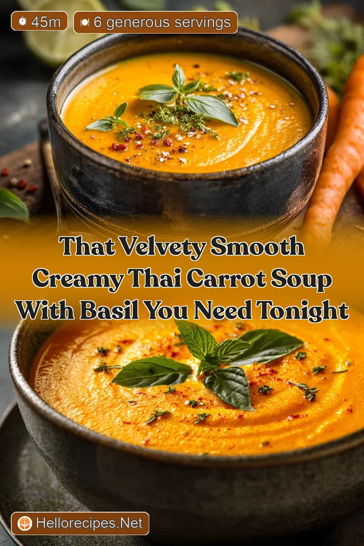 That Velvety Smooth Creamy Thai Carrot Soup with Basil You Need Tonight