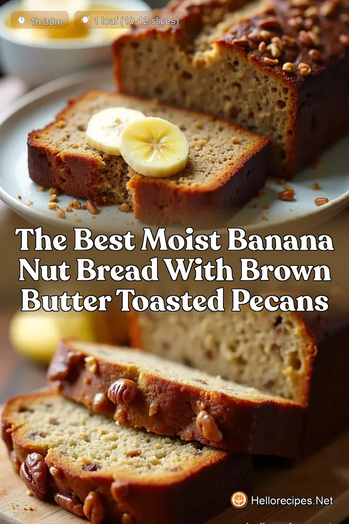 The Best Moist Banana Nut Bread with Brown Butter Toasted Pecans