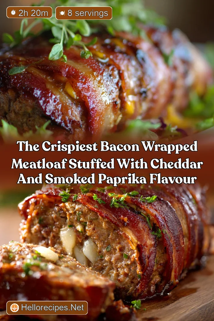 The Crispiest Bacon Wrapped Meatloaf Stuffed with Cheddar and Smoked Paprika Flavour