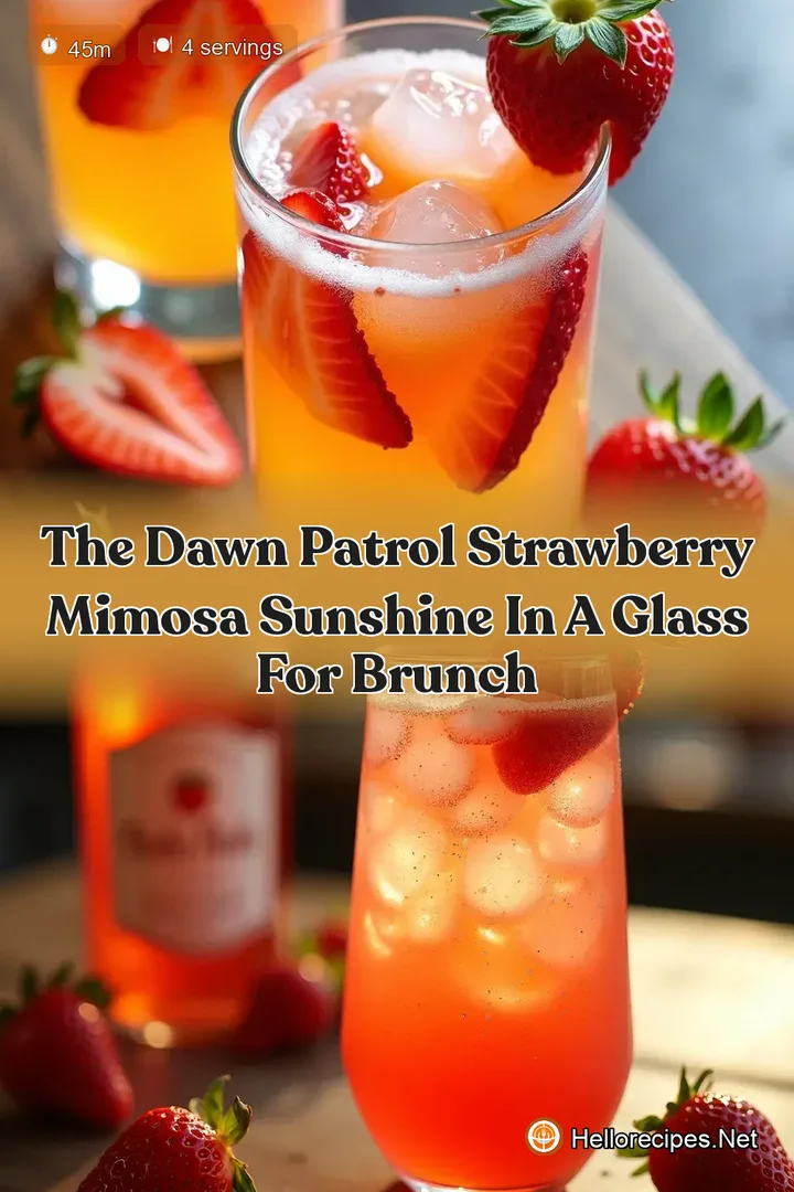 The Dawn Patrol Strawberry Mimosa Sunshine in a Glass for Brunch