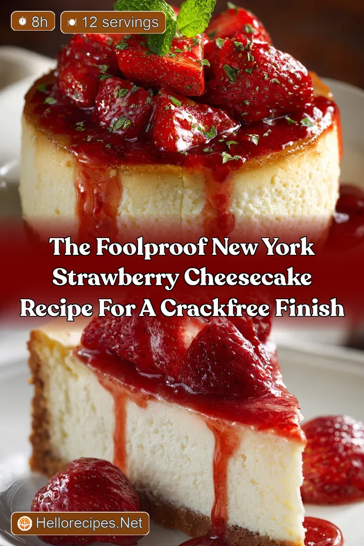 The Foolproof New York Strawberry Cheesecake Recipe for a CrackFree Finish