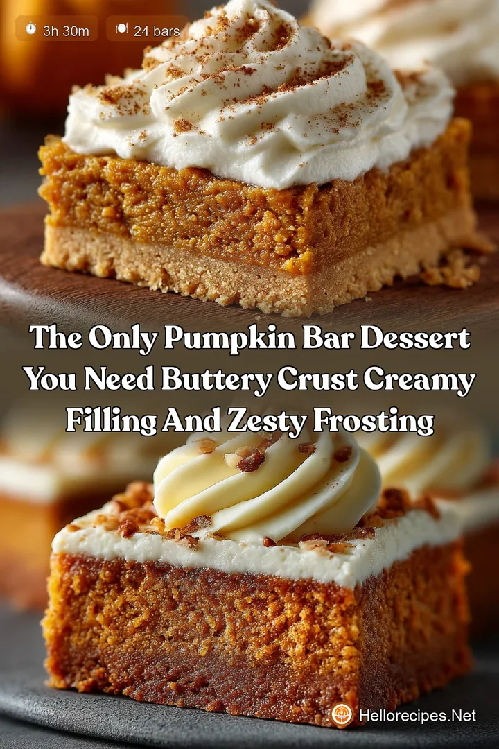 The Only Pumpkin Bar Dessert You Need Buttery Crust Creamy Filling and Zesty Frosting