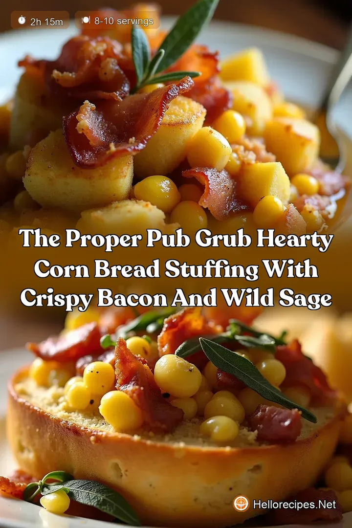 The Proper Pub Grub Hearty Corn Bread Stuffing with Crispy Bacon and Wild Sage