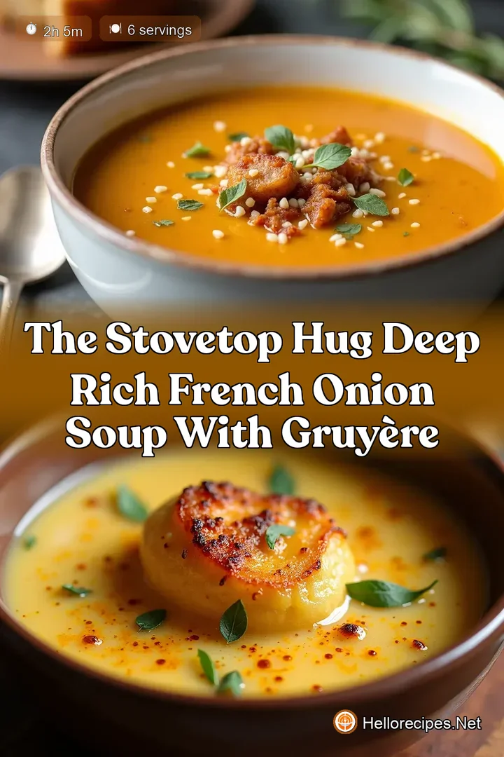 The Stovetop Hug Deep Rich French Onion Soup with Gruy&egrave;re