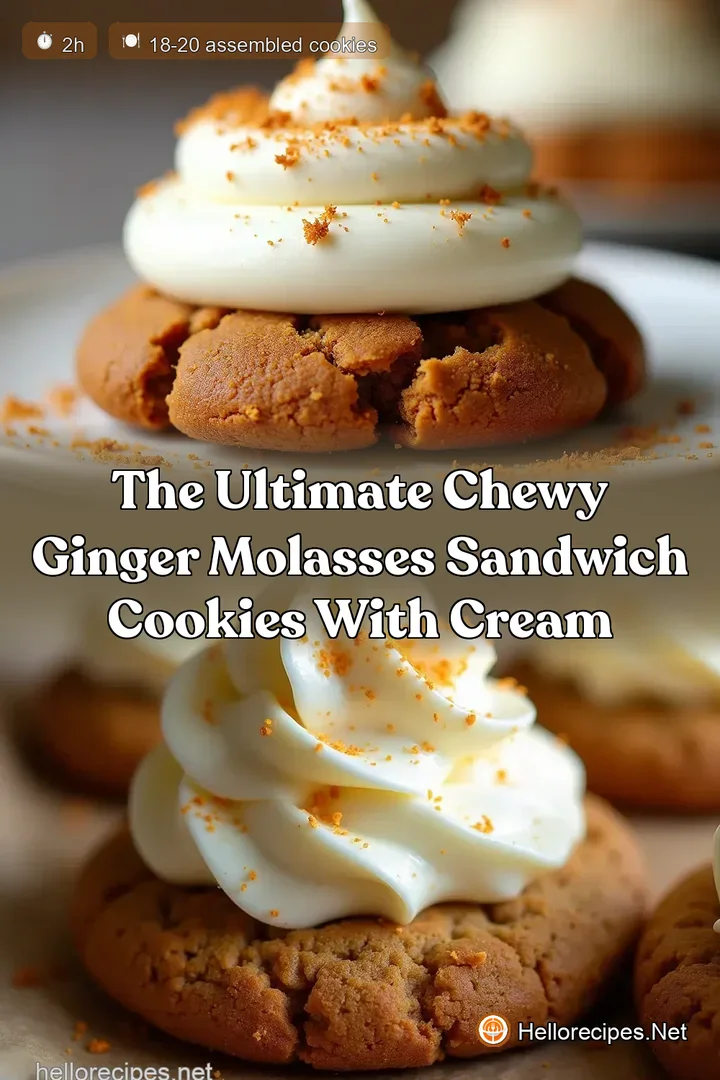 The Ultimate Chewy Ginger Molasses Sandwich Cookies with Cream
