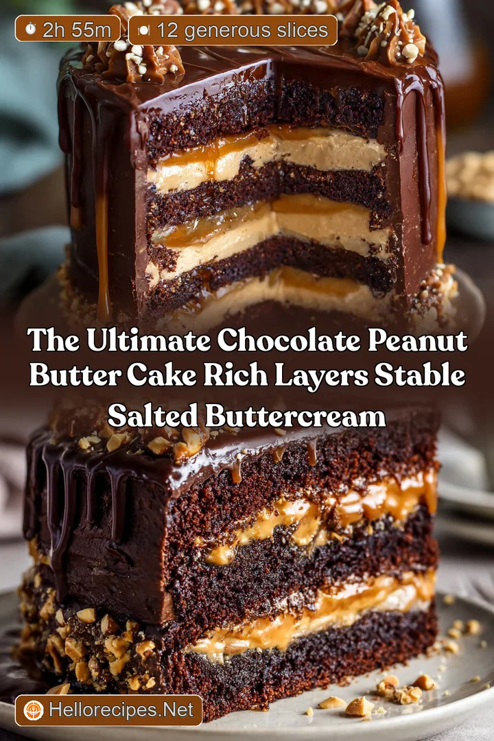 The Ultimate Chocolate Peanut Butter Cake Rich Layers Stable Salted Buttercream
