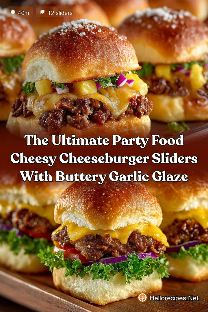 The Ultimate Party Food Cheesy Cheeseburger Sliders with Buttery Garlic Glaze