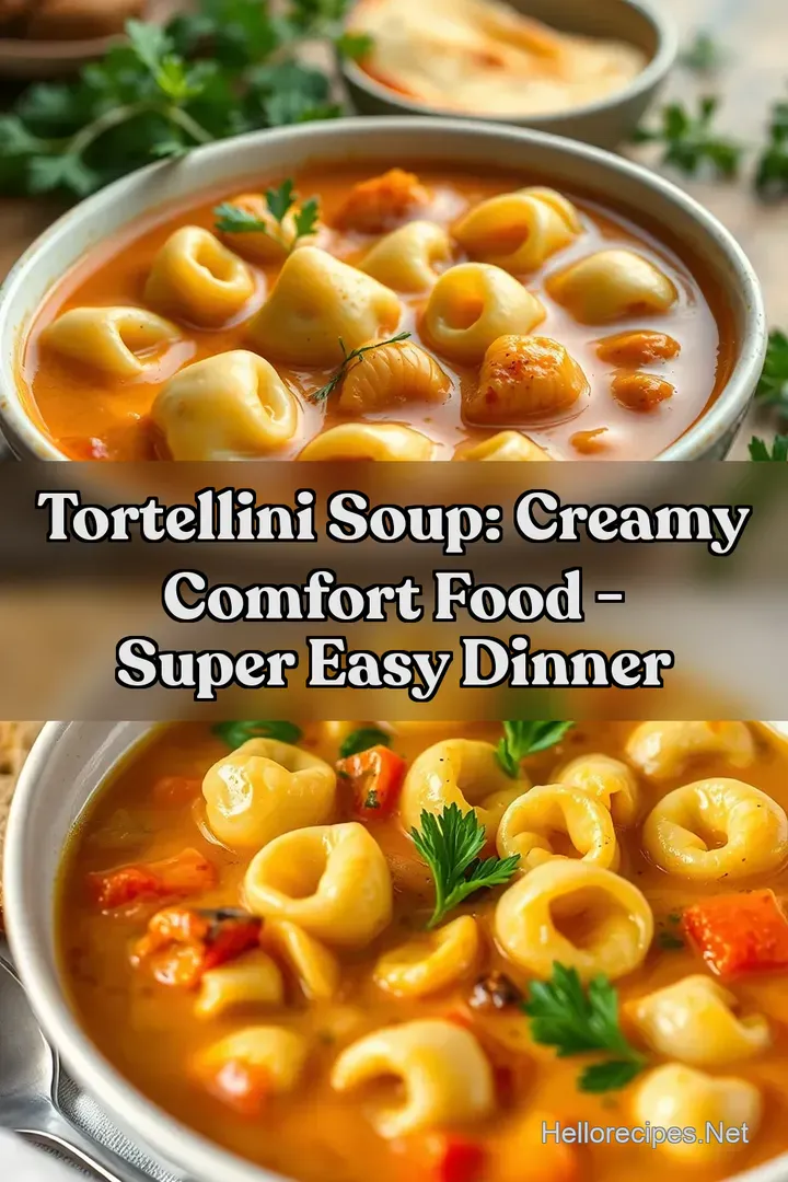 Tortellini Soup: Creamy Comfort Food - Super Easy Dinner : PIN FOR LATER Tortellini Soup: Creamy Comfort Food - Super Easy Dinner