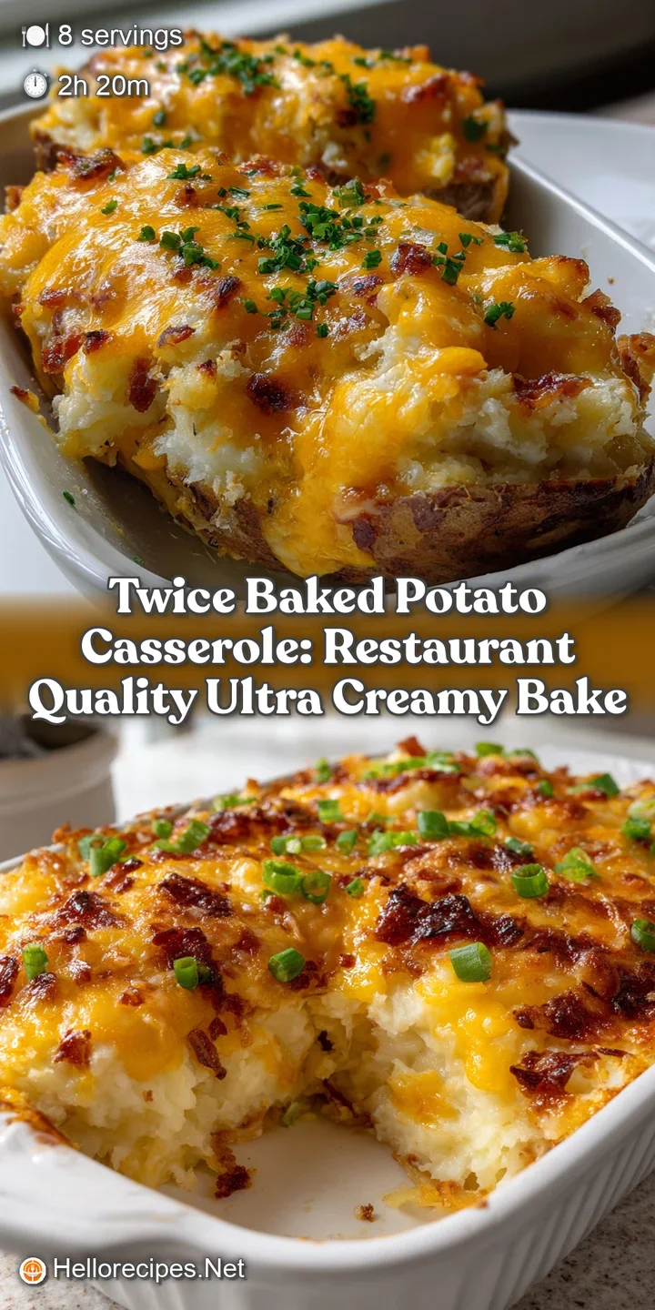 Twice Baked Potato Casserole: Restaurant Quality Ultra Creamy Bake