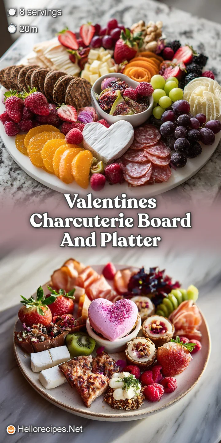 Close-up on a creamy, heart-shaped brie adorned with glistening strawberries and a sprig of rosemary, utterly inviting.