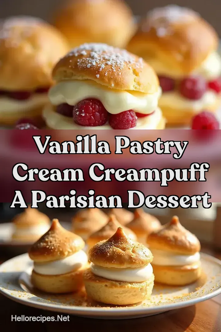 Vanilla Pastry Cream Creampuff A Parisian Dessert