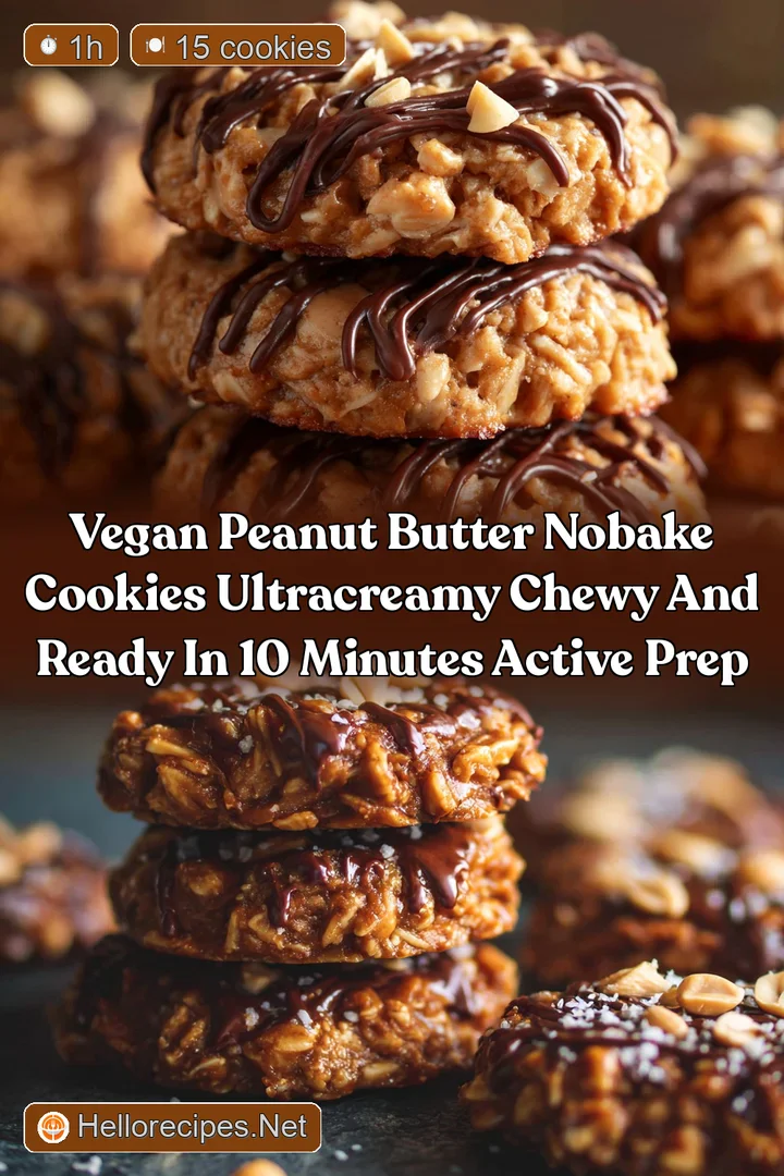 Vegan Peanut Butter NoBake Cookies UltraCreamy Chewy and Ready in 10 Minutes Active Prep