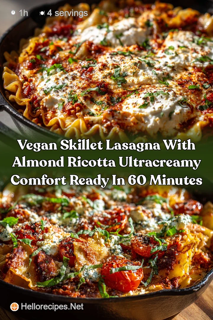 Vegan Skillet Lasagna with Almond Ricotta UltraCreamy Comfort Ready in 60 Minutes