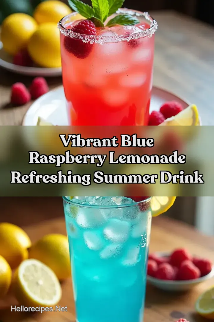 Vibrant Blue Raspberry Lemonade Refreshing Summer Drink