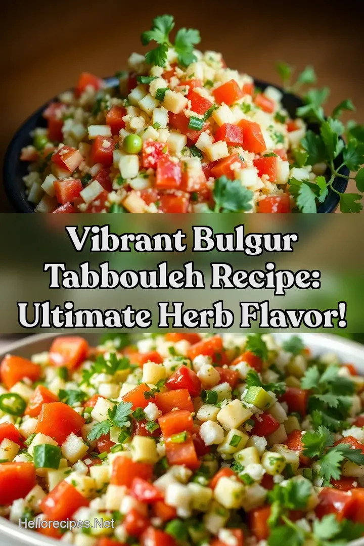 Vibrant Bulgur Tabbouleh Recipe: Ultimate Herb Flavor! : PIN FOR LATER Vibrant Bulgur Tabbouleh Recipe: Ultimate Herb Flavor!