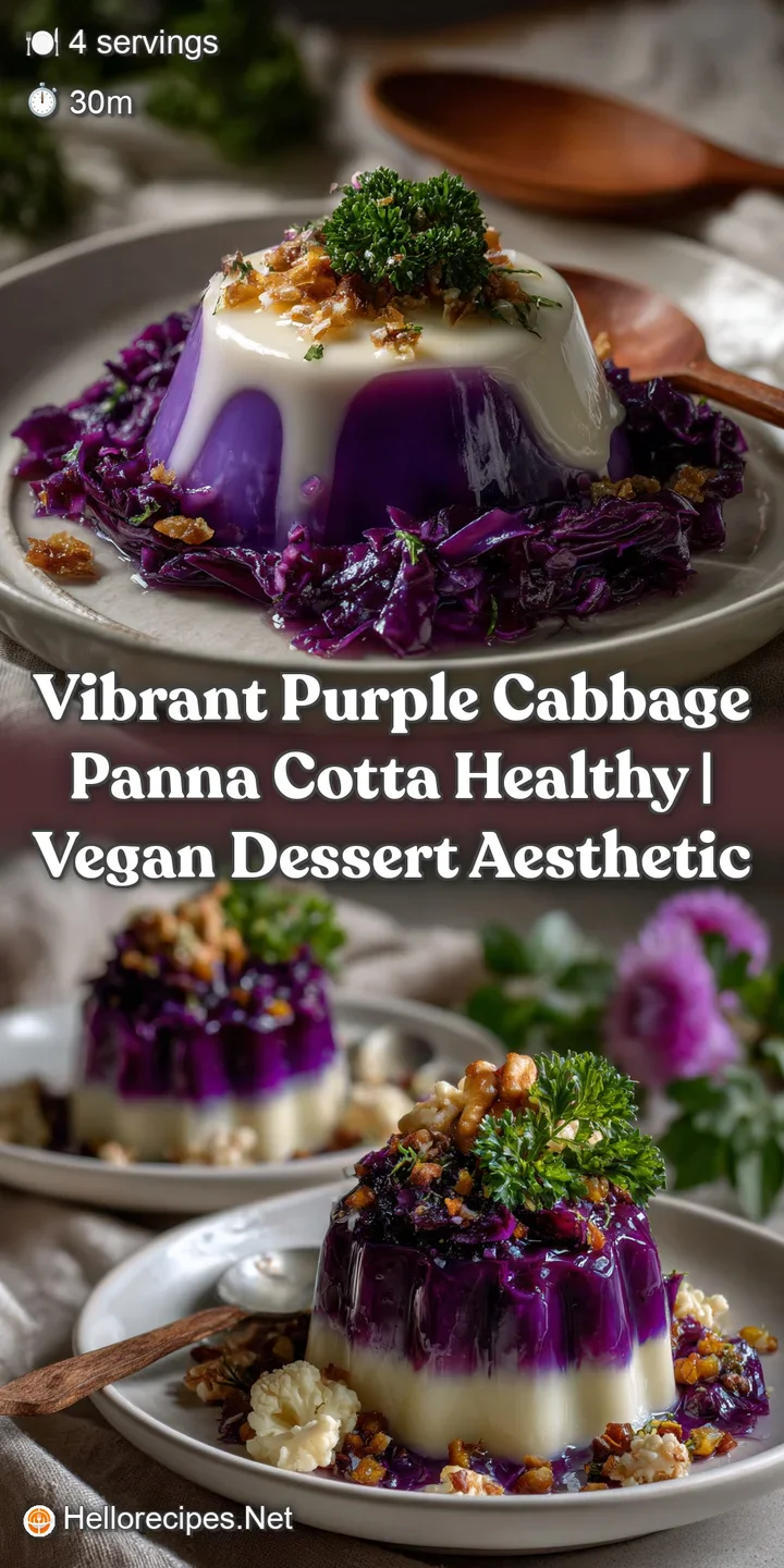 Vibrant Purple Cabbage Panna Cotta Healthy | Vegan Dessert Aesthetic