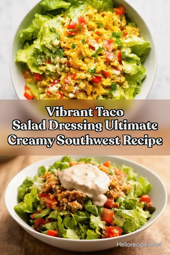 Vibrant Taco Salad Dressing Ultimate Creamy Southwest Recipe : PIN FOR LATER Vibrant Taco Salad Dressing Ultimate Creamy Southwest Recipe