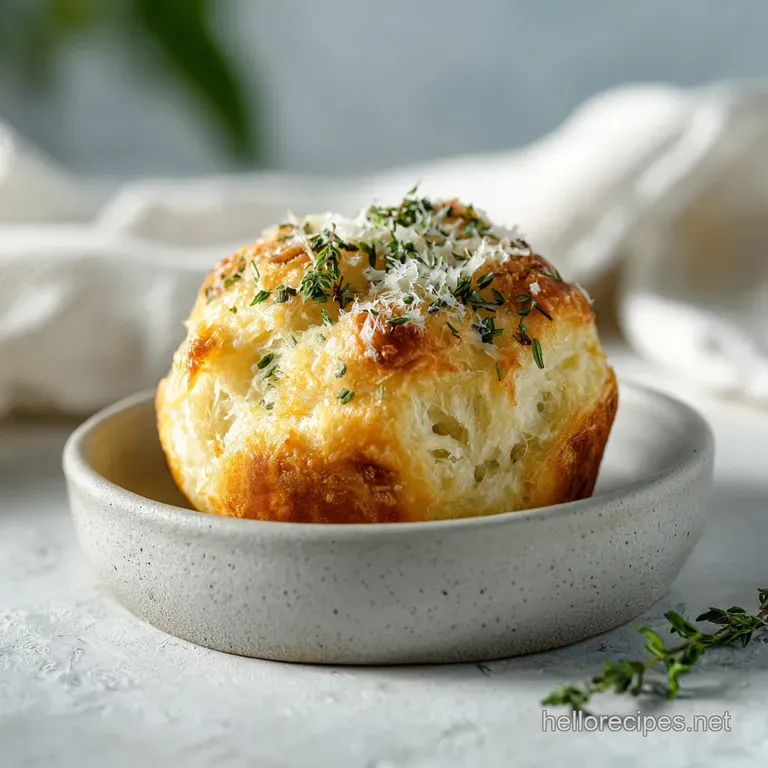 30 Minute Garlic Parmesan Dinner Roll with Fresh Herbs