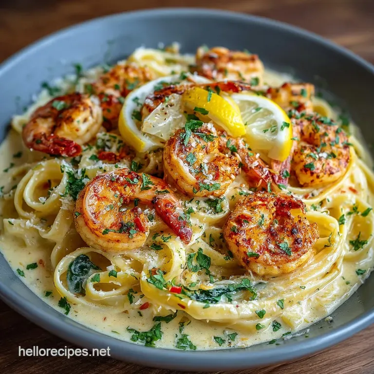 TuscanInspired Creamy LemonGarlic Shrimp Fettuccine 35Minute Recipe