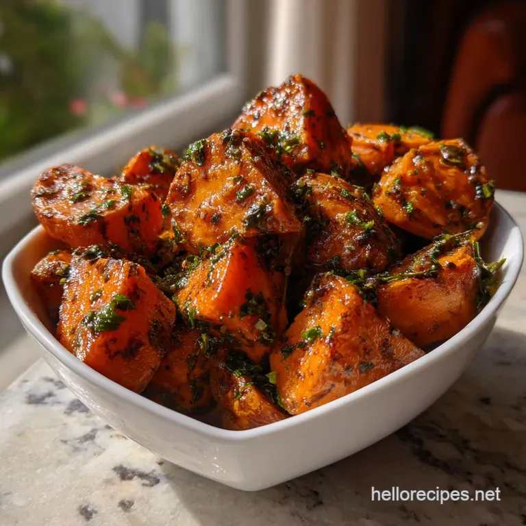 8 Minute Sweet Potato Recipe with Garlic and Herbs