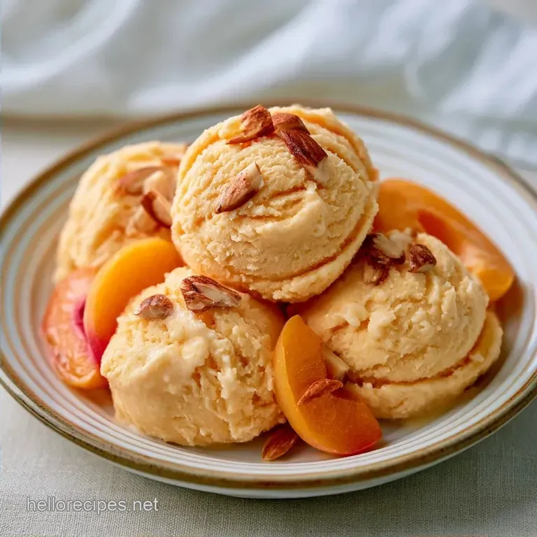 Almond Apricot Ice Cream with Roasted Fruit