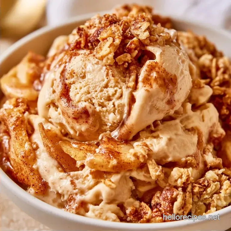 Apple Crisp Ice Cream with Toasted Oats