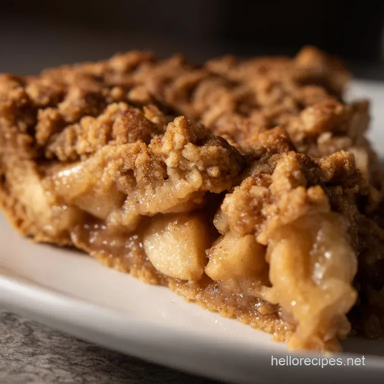 Apple Crumble Comfort Pie presentation