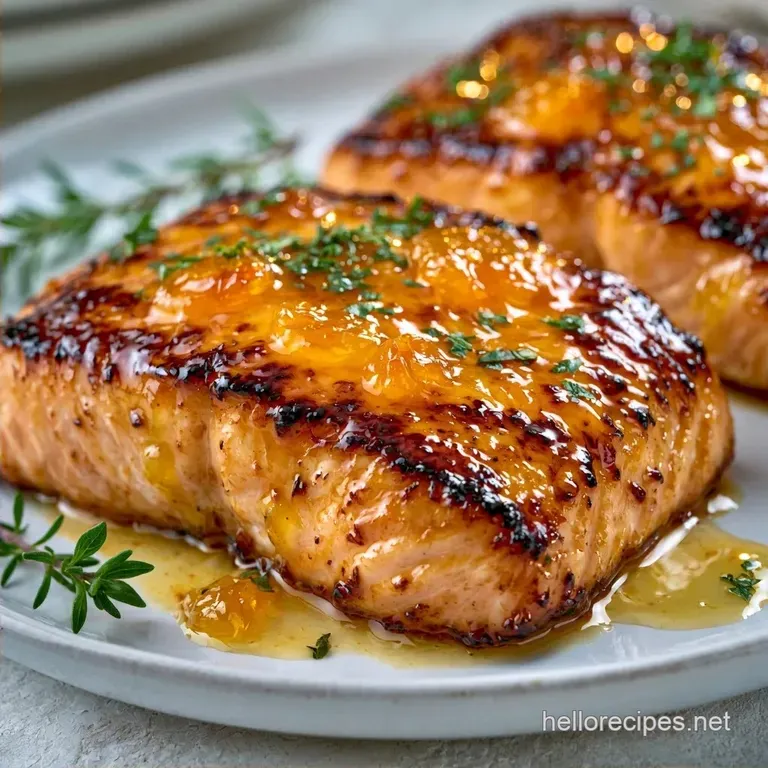 Baked Apricot Glazed Salmon with Dijon