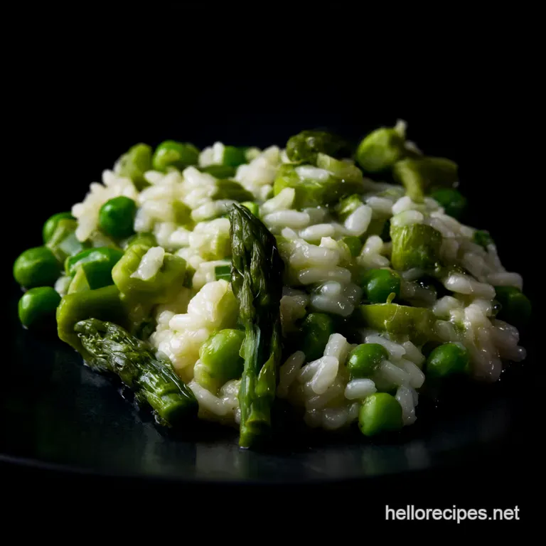Asparagus and Pea Risotto Spring on a Plate presentation