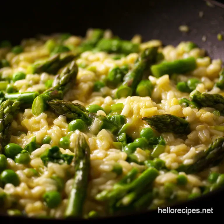 Asparagus and Pea Risotto Spring on a Plate