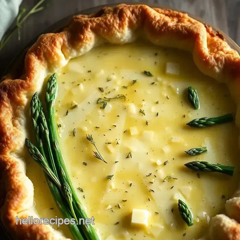 Asparagus & Gruyere Tart with a Zesty Lemon-Herb Crust presentation