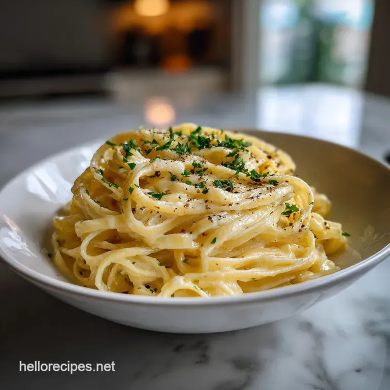 Mastering Authentic Pasta Linguine Alfredo presentation