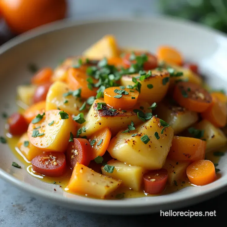 The Golden Autumn Melangery Gratin A Rustic Bake of Root Vegetables and Sage Cream