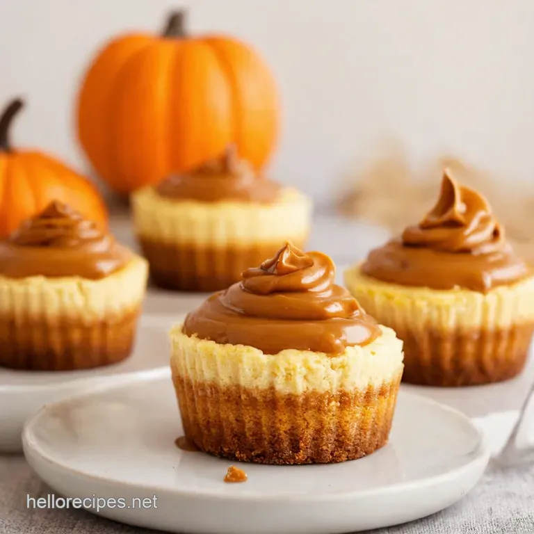 Autumns Embrace Mini Caramel Swirl Cheesecakes presentation